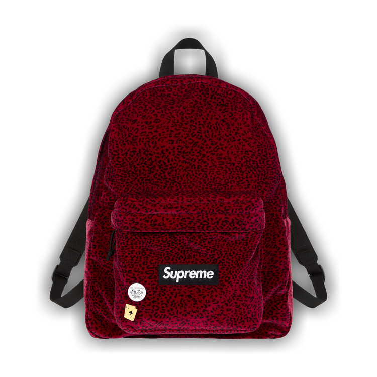 Buy Supreme Velvet Backpack 'Red Leopard' - FW25B8 RED LEOPARD | GOAT