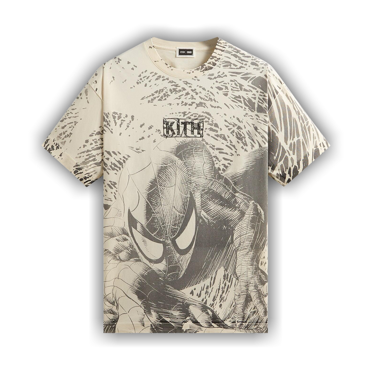 Buy Kith x Marvel Spiderman All-Over Printed Vintage Tee 'Black