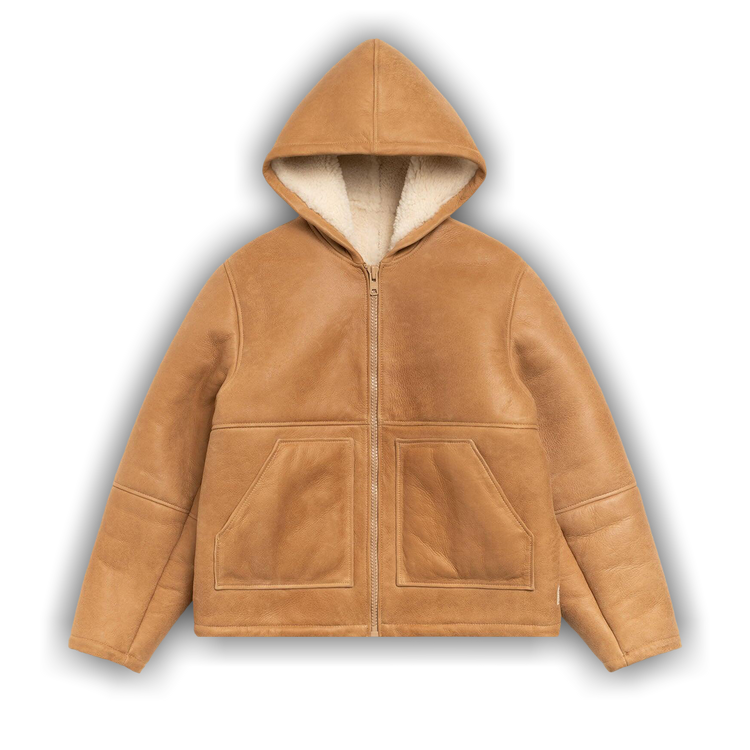 Buy Stussy Shearling Hooded Jacket 'Tan' - 115920 TAN | GOAT