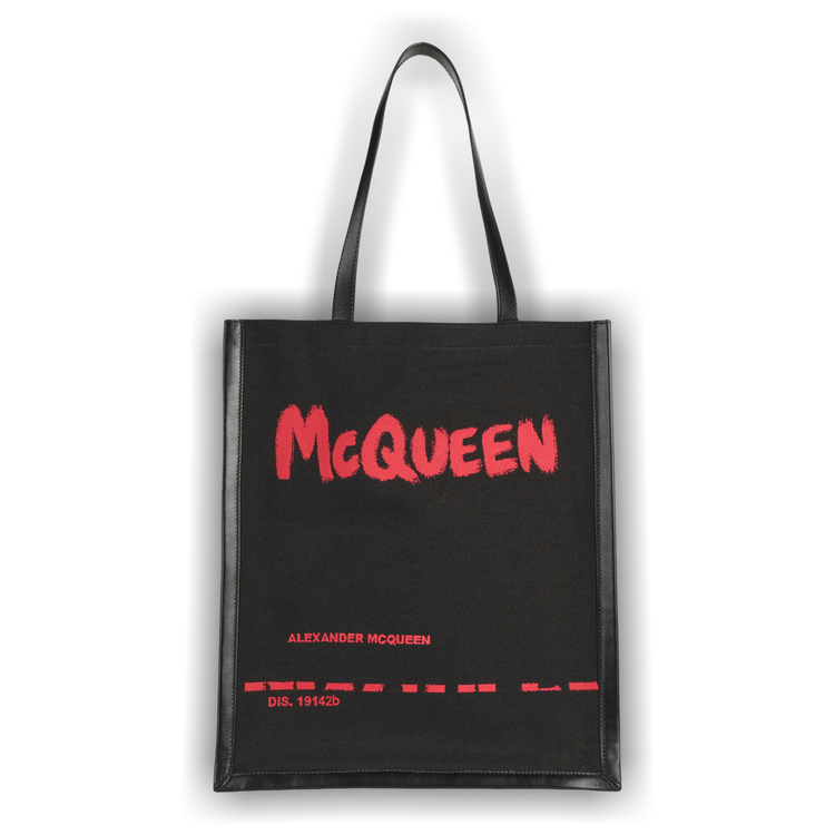 Buy Alexander McQueen Graffiti Tote Bag 'Black Red' - 625509 2B410