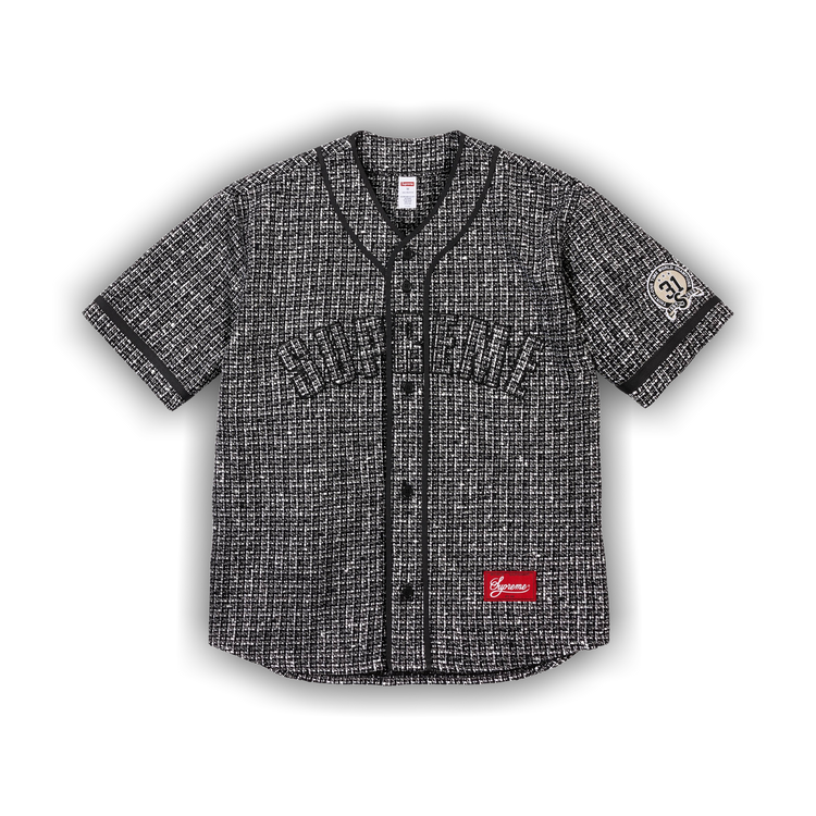トップス Supreme 25AW Boucle Baseball Jersey Buy Supreme Bouclé Baseball Jersey 'Black' - FW25KN47 BLACK | GOAT