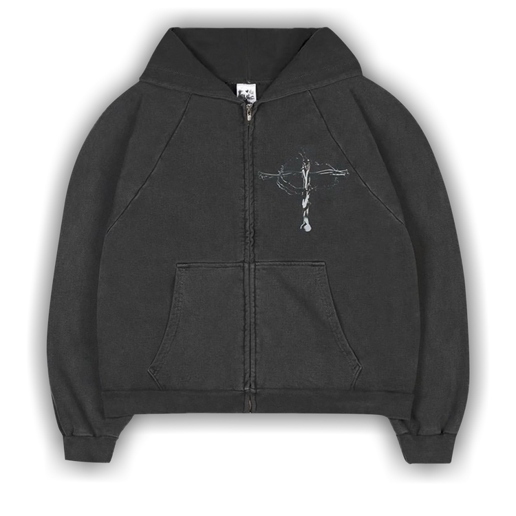 Buy Basketcase Gallery Roadrash Zip Up Hoodie 'Jet Black' - 12784