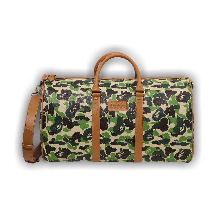 Buy BAPE ABC Camo PU Ostrich Boston Bag 'Green' - 1L80 189 006
