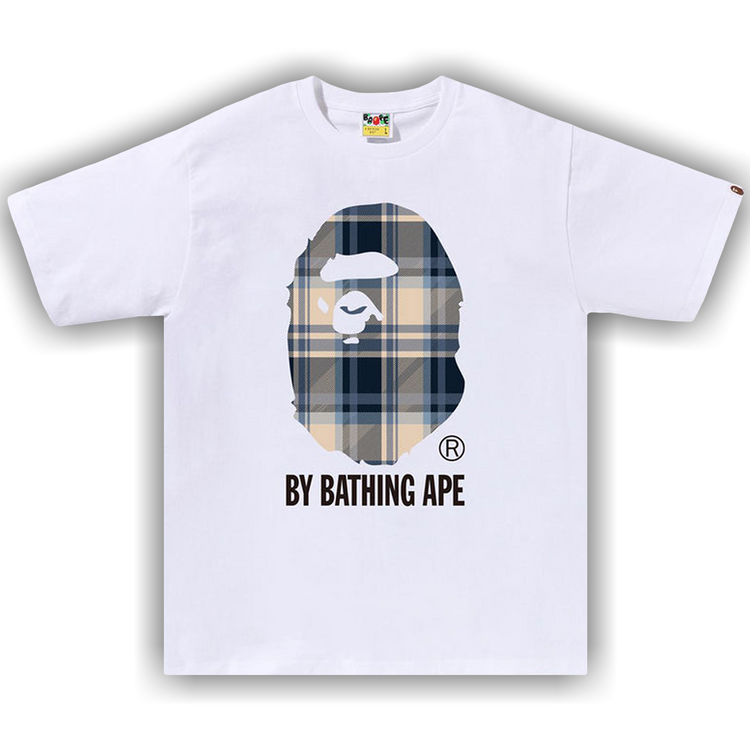 Buy BAPE Check By Bathing Ape Tee 'White/Blue' - 1L80 110 022