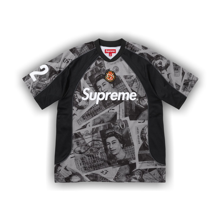 Buy Supreme Pounds Soccer Jersey 'Black' - FW25KN83 BLACK | GOAT