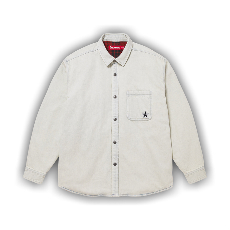 Buy Supreme Quilted Lined Denim Snap Shirt 'Light Washed Indigo