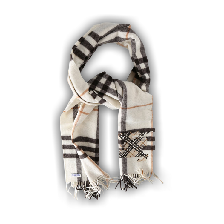 クリーニング防虫仕上げBURBERRY マフラー ストーン ホワイト 1707469_00.png.png