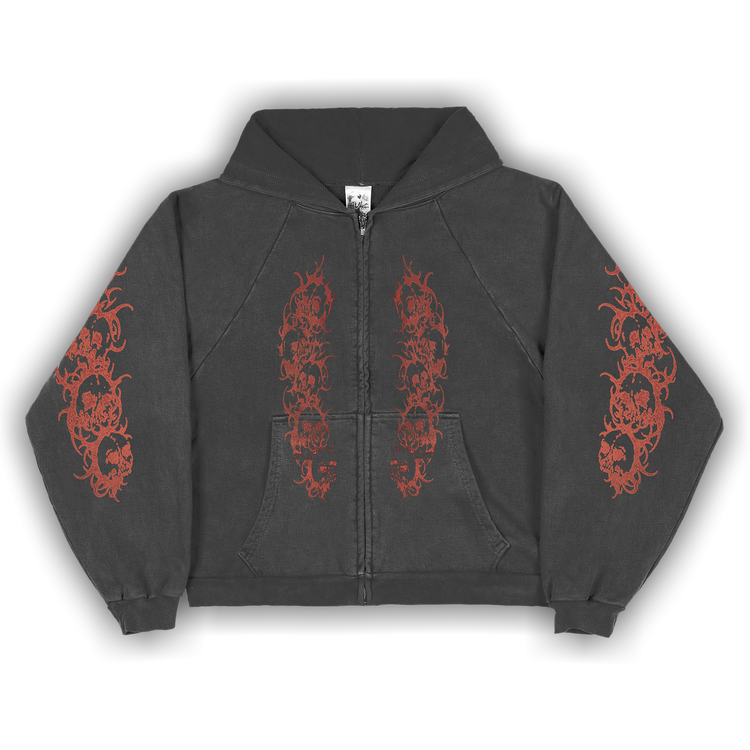 Buy Basketcase Gallery Afflicted Zip Up 'Black' - 12784