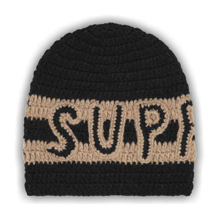 Buy Supreme Crochet Logo Beanie 'Black' - FW25BN46 BLACK | GOAT