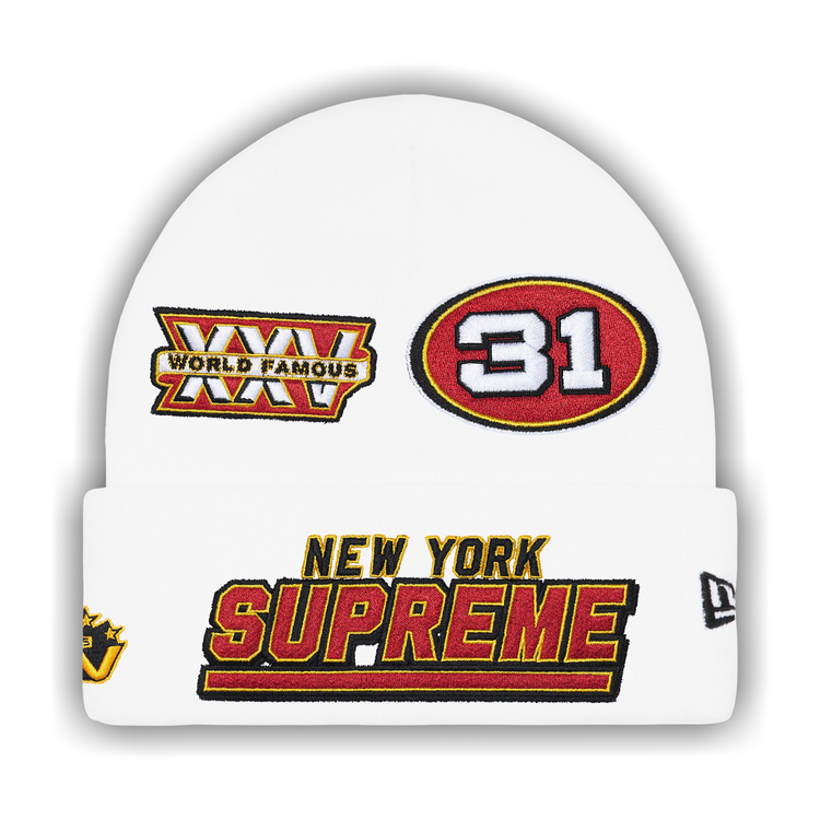 Buy Supreme New Era Football Beanie 'White' - FW25BN69 WHITE | GOAT
