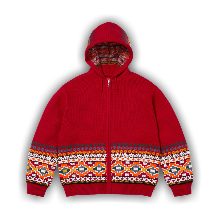 Buy Supreme Beaded Zip Up Hooded Sweater 'Red' - FW25SK43 RED | GOAT