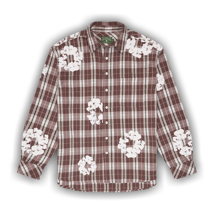 Buy Denim Tears Cotton Wreath Flannel Shirt 'Brown Plaid