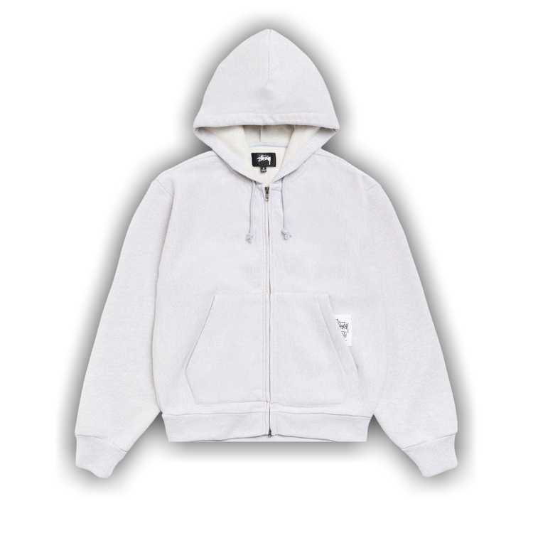 Buy Stussy Patch Zip Knit Hoodie 'Ash Heather' - 118593 ASH | GOAT