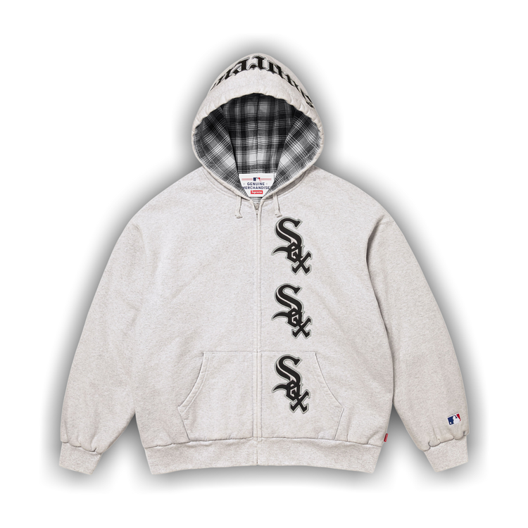 Buy Supreme x Chicago White Sox Zip Up Hooded Sweatshirt 'Ash Grey