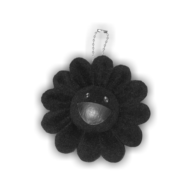 Buy Takashi Murakami Plush Flower Keychain 'Black' - 03985
