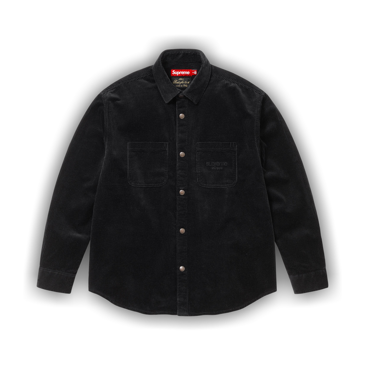 Buy Supreme Wide Wale Corduroy Snap Shirt 'Black' - FW25S34 BLACK