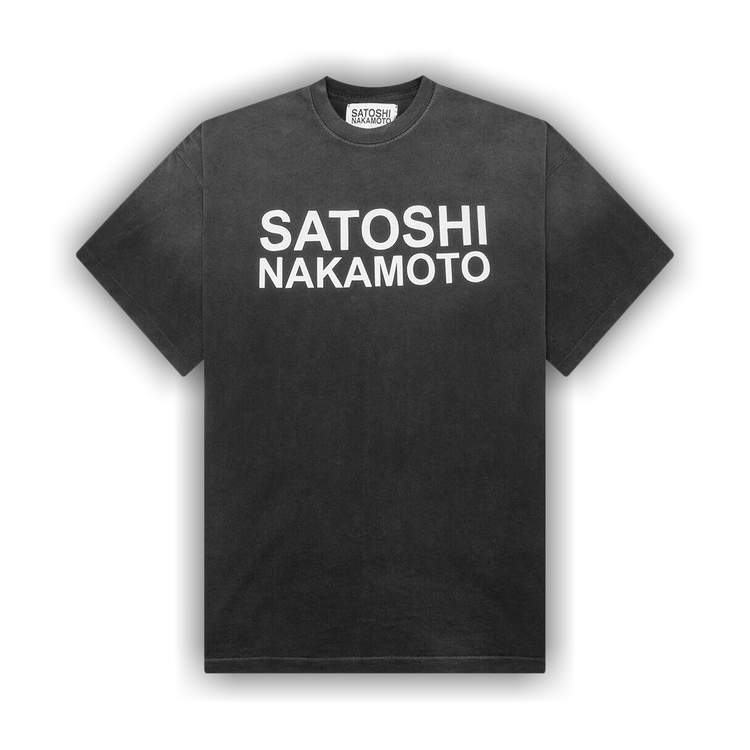 SATOSHI NAKAMOTO 企業ロゴサンプリング 半袖 Tシャツ メンズ Buy Satoshi Nakamoto Stencil Logo Tee 'Black' - FW25TEE021 | GOAT