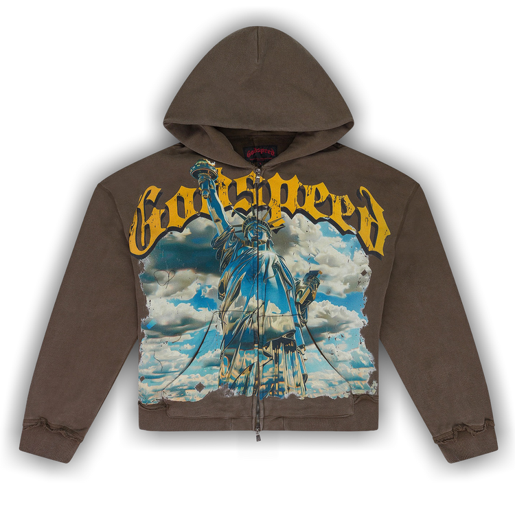 Buy Godspeed Chrome Liberty Zip Hoodie V2 'Brown' - 11652