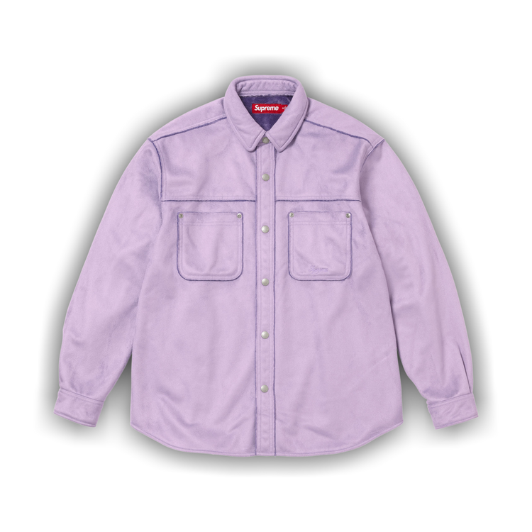 Buy Supreme Faux Suede Snap Shirt 'Lavender' - FW25S16 LAVENDER | GOAT