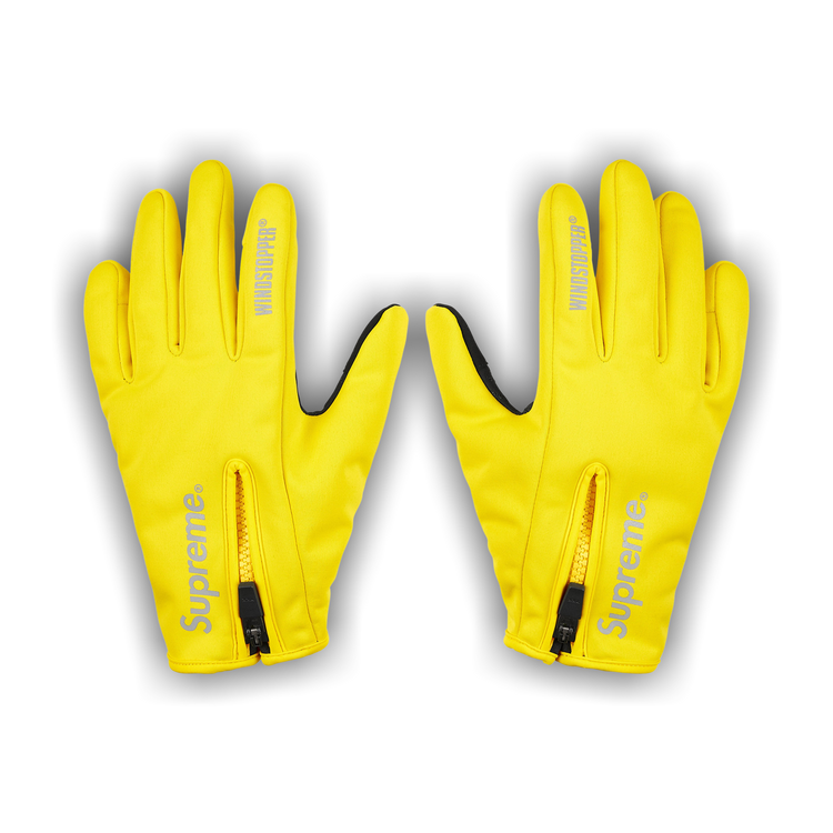 Buy Supreme Windstopper Zip Gloves 'Yellow' - FW25A55 YELLOW | GOAT