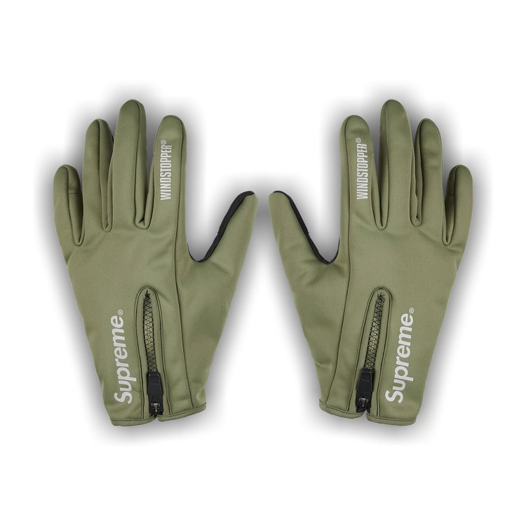 Buy Supreme Windstopper Zip Gloves 'Olive' - FW25A55 OLIVE | GOAT