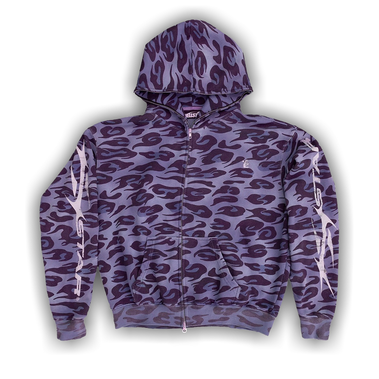 HELLSTAR 紫色 ストーン付き Buy Hellstar Cheetah Zip Hoodie 'Purple' - HSSS26HO1 PUR | GOAT