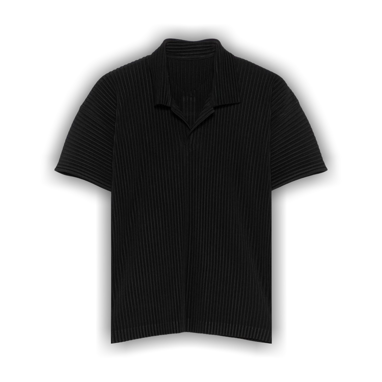 Buy Homme Plissé Issey Miyake Basics Polo Shirt 'Black