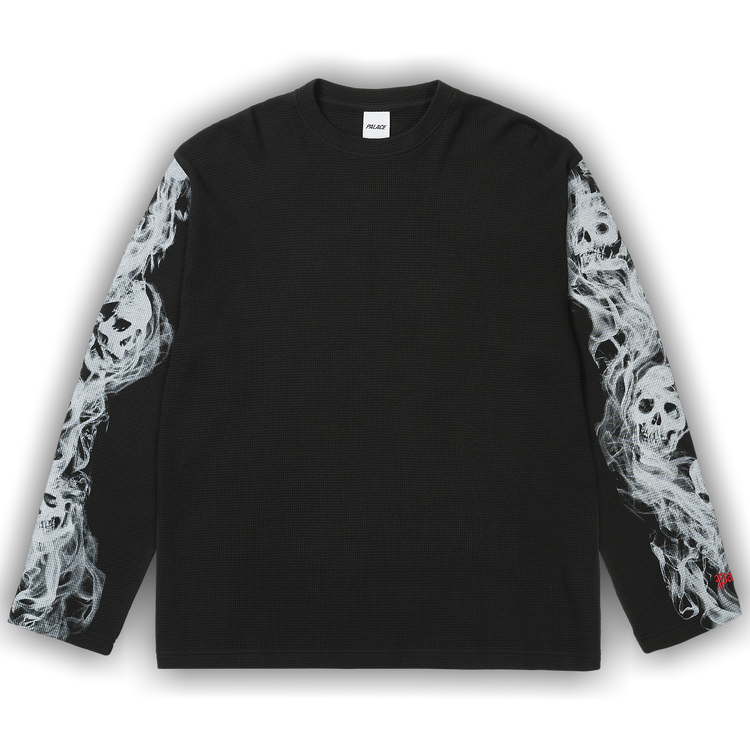 Buy Palace Smoked Waffle Long-Sleeve 'Black' - P30ES019 | GOAT