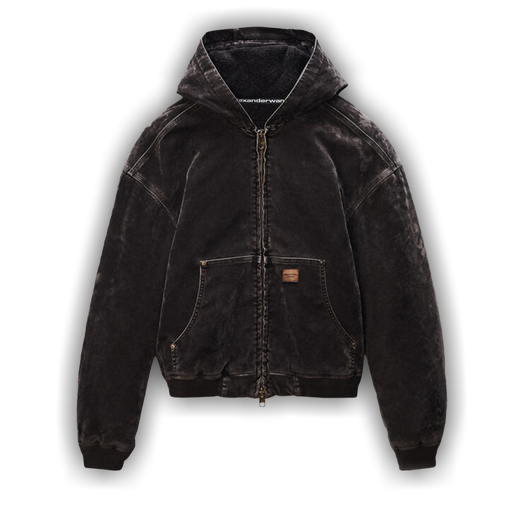 Buy Alexander Wang Flocked Oversized Carpenter Hoodie 'Weathered