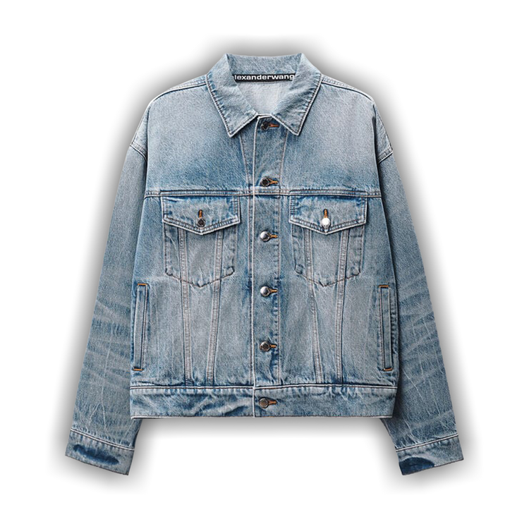 ALEXANDER WANG ブロックチェック シャドーロゴクロップドジャケット Alexander Wang all-over logo-print Jacket | Black | FARFETCH
