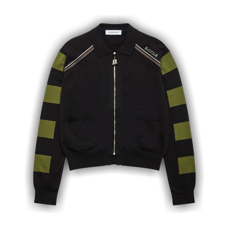 Buy Kiko Kostadinov Combed Cotton Kest Cardigan 'Black/Fern