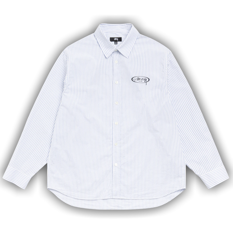 Buy Stussy Standard Logo Shirt 'Blue Stripe' - 1110387 BLUE | GOAT