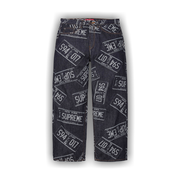 Buy Supreme License Plate Baggy Jean 'Rigid Indigo' - SS26P90