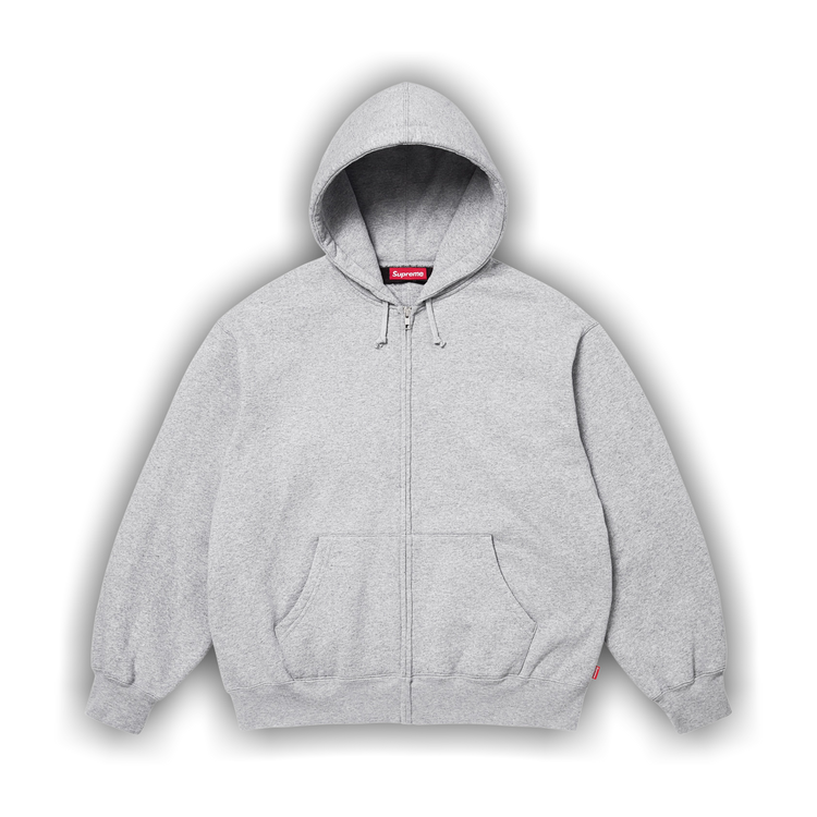 Buy Supreme Cut Out Zip Up Hooded Sweatshirt 'Heather Grey