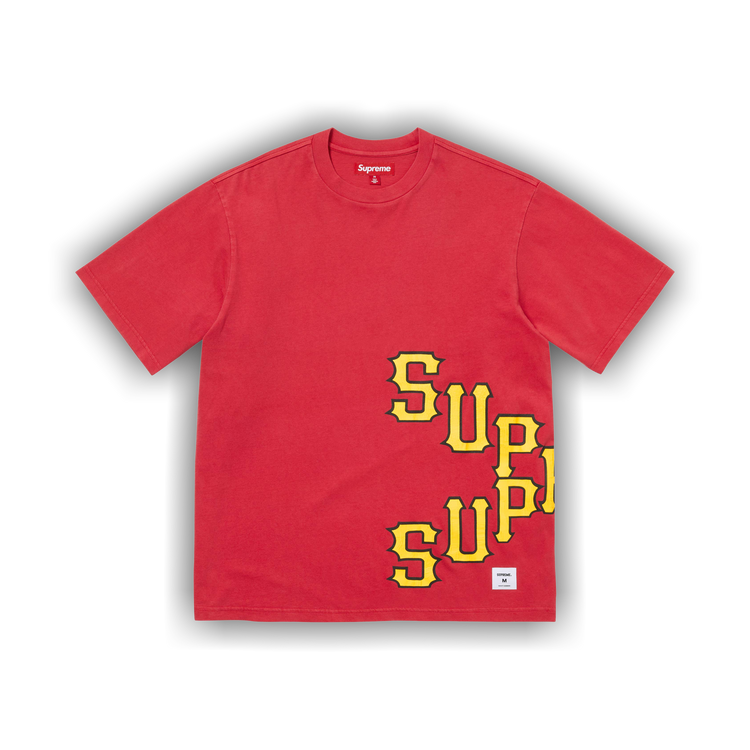 Buy Supreme Cracked Spellout Short-Sleeve Top 'Washed Red