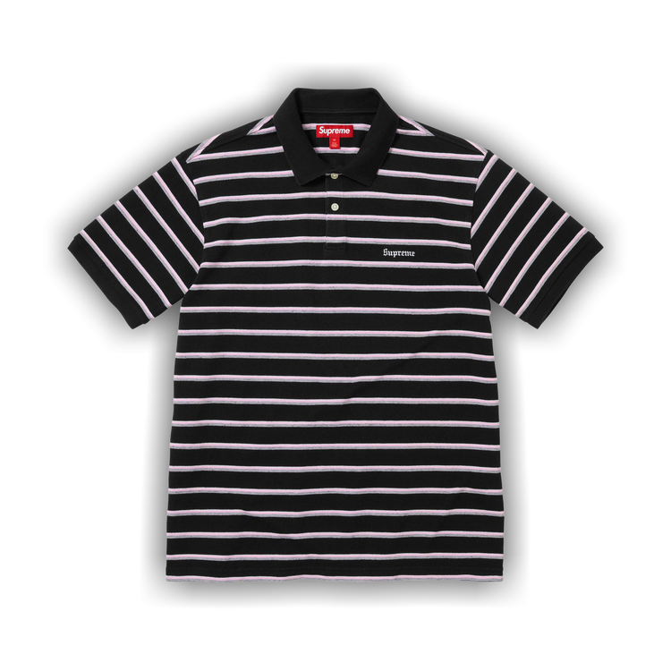 Buy Supreme Washed Stripe Polo 'Black' - SS26KN71 BLACK | GOAT