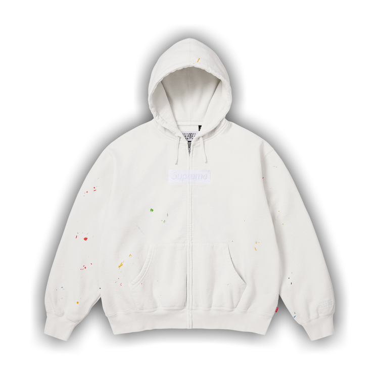 トップス Box Logo Zip Up Hooded Sweatshirt Supreme MM6 Maison Margiela Box Logo Zip Up Hooded Sweatshirt Navy