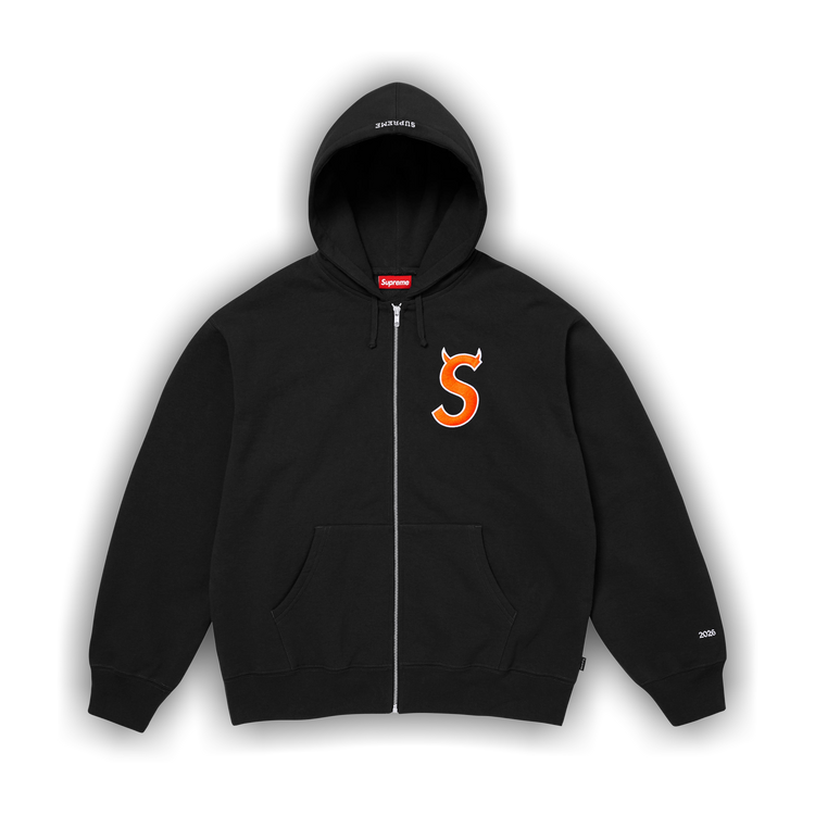 Buy Supreme Devil S Logo Zip Up Hooded Sweatshirt 'Black