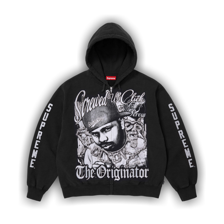 Buy Supreme x Dj Screw Zip Up Hooded Sweatshirt 'Black' - SS26SW53