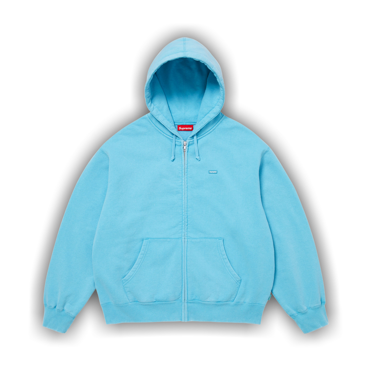 Buy Supreme Small Box Zip Up Hooded Sweatshirt 'Light Blue