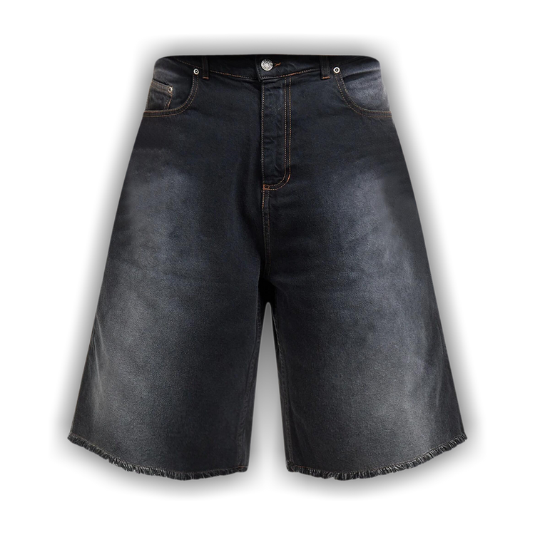 Buy Rassvet Sun Dyed Extra Baggy Denim Shorts 'Black' - PACC18P004