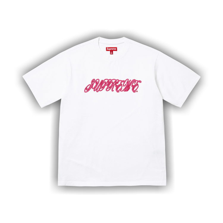 Buy Supreme Raised Script Short-Sleeve Top 'White' - SS26KN93