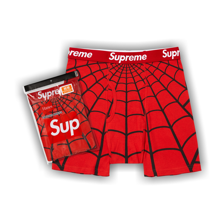 Buy Supreme x Hanes Spider-Man Boxer Briefs (2 Pack) 'Red