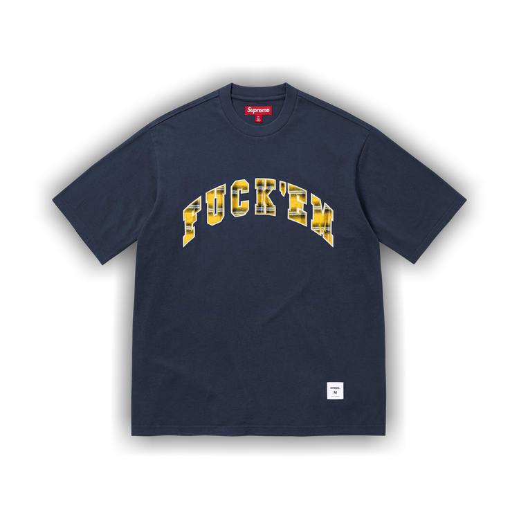 Buy Supreme Fuck Em Plaid Short-Sleeve Top 'Navy' - SS26KN40 NAVY