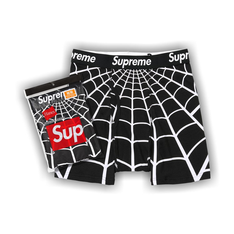 Supreme®/Hanes® Spider-Man Boxer Briefs Supreme Hanes Spider-Man Boxer Briefs (2 Pack) Black - SS26 - US