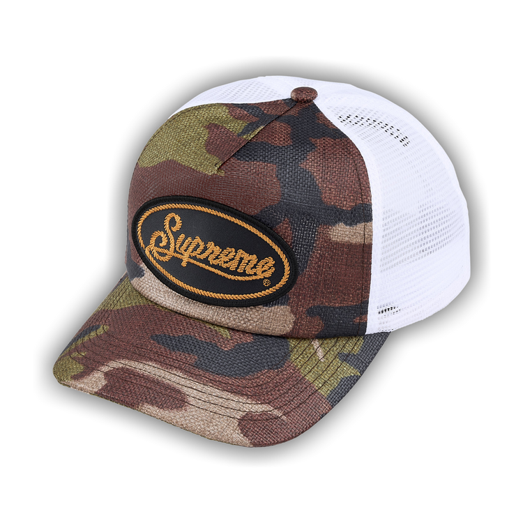 Buy Supreme Raffia Mesh Back 5-Panel 'Woodland Camo' - SS26H24