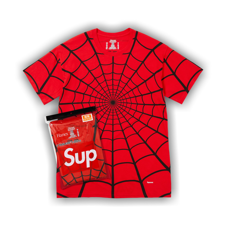 Buy Supreme x Hanes Spider-Man Tagless Tees (2 Pack) 'Red
