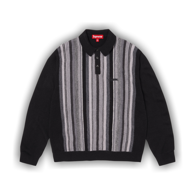 Buy Supreme Multi Stripe Polo Sweater 'Black' - SS26SK54 BLACK | GOAT