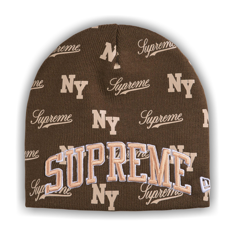 Buy Supreme New Era Monogram Beanie 'Brown' - SS26BN19 BROWN | GOAT UK
