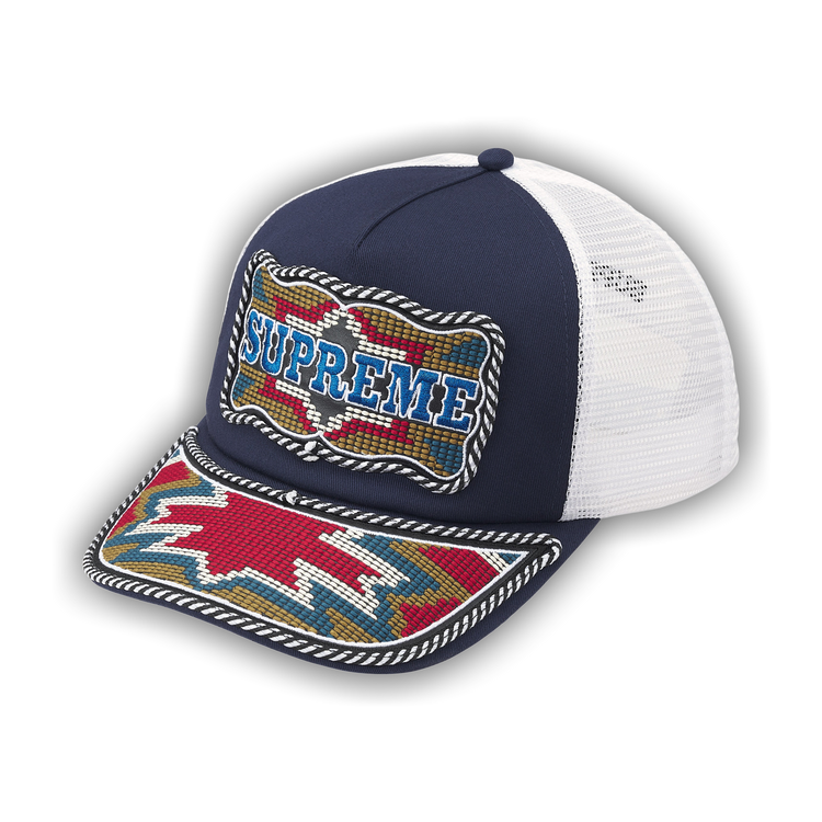 Buy Supreme Western Embroidered Mesh Back 5-Panel 'Navy' - SS26H93